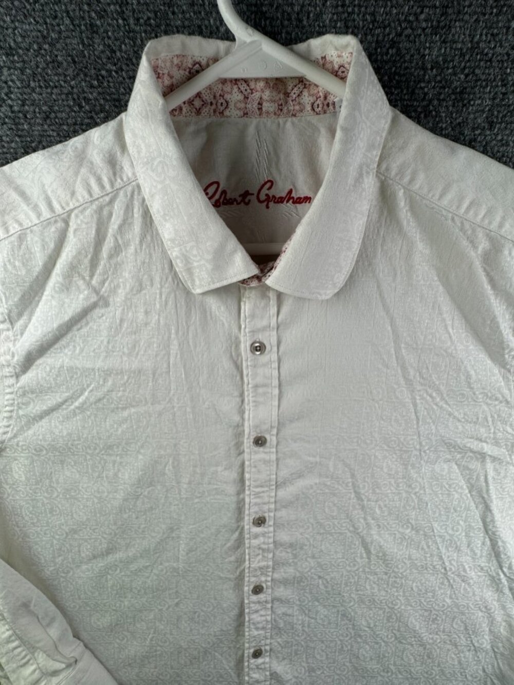 Robert Graham White Long Sleeve Button Up Shirt Men Size 2XL Classic Fit Swirl
